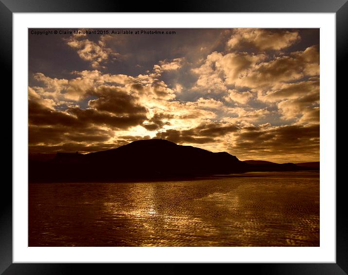  Dinas Dinlle Sunrise Framed Mounted Print by Claire Merchant