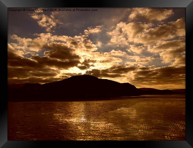  Dinas Dinlle Sunrise Framed Print by Claire Merchant