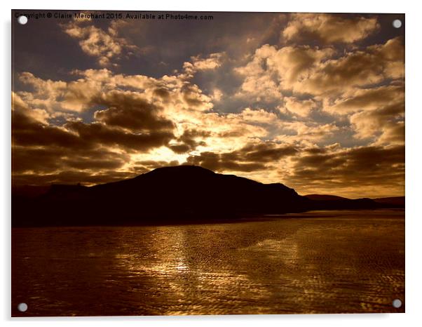  Dinas Dinlle Sunrise Acrylic by Claire Merchant