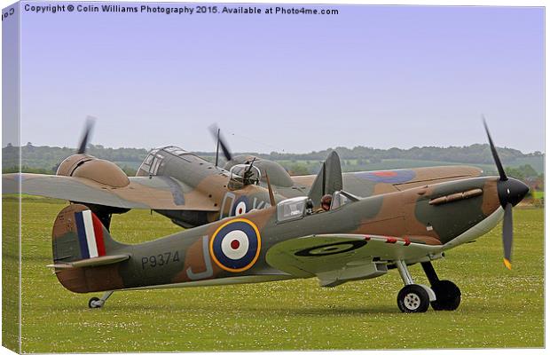  Spitfire And Blenheim Duxford  2015 - 3 Canvas Print by Colin Williams Photography