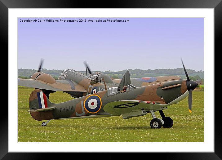  Spitfire And Blenheim Duxford  2015 - 3 Framed Mounted Print by Colin Williams Photography