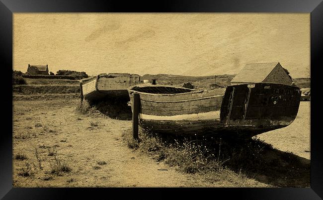 Old Boats at Meneham Framed Print by Ade Robbins