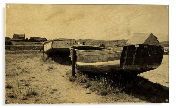 Old Boats at Meneham Acrylic by Ade Robbins
