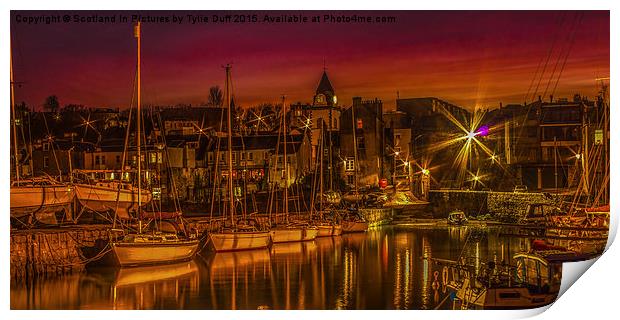 Qeensferry Harbour At Sunset Print by Tylie Duff Photo Art