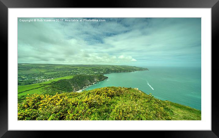 Combe Martin Panorama Framed Mounted Print by Rob Hawkins