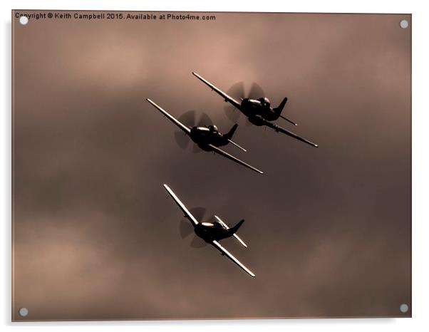  P-51 Mustang Trio Acrylic by Keith Campbell