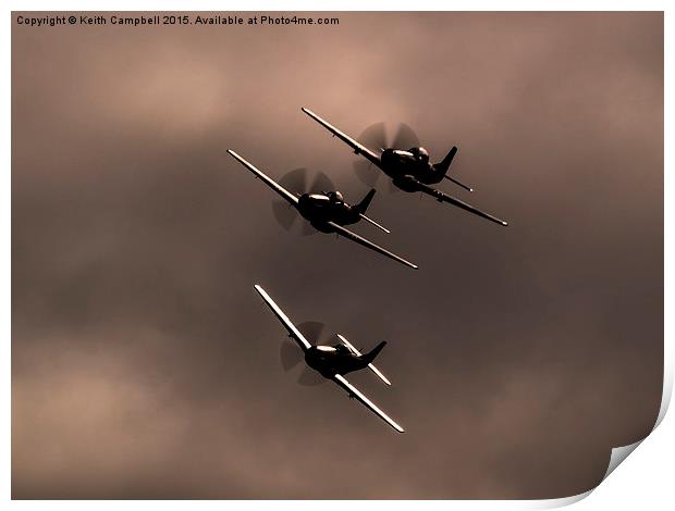  P-51 Mustang Trio Print by Keith Campbell