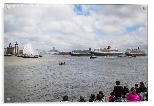 Crowds watching the Three Queens Acrylic by Jason Wells