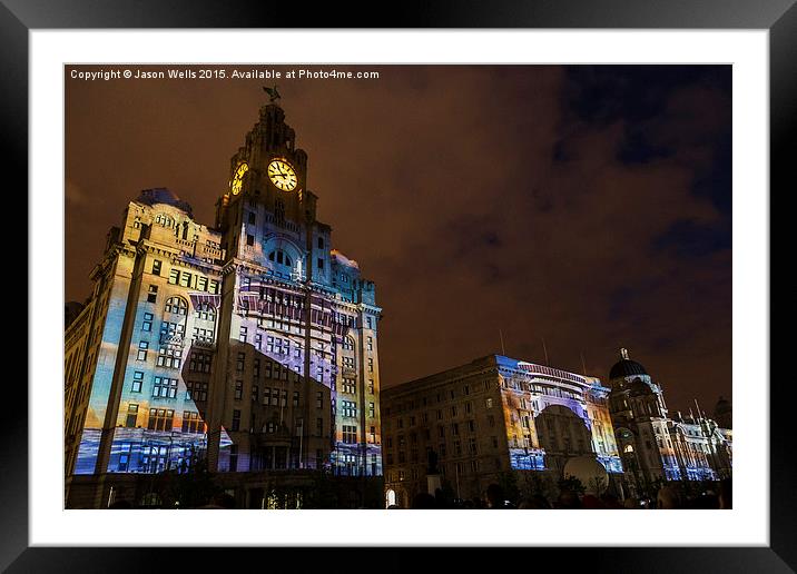  Light projections on the Three Graces Framed Mounted Print by Jason Wells