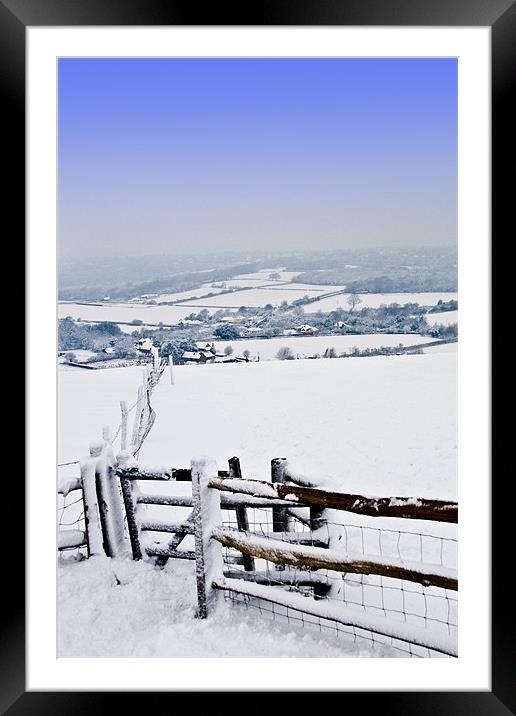 VIEW FROM SOUTH DOWNS Framed Mounted Print by Eddie Howland