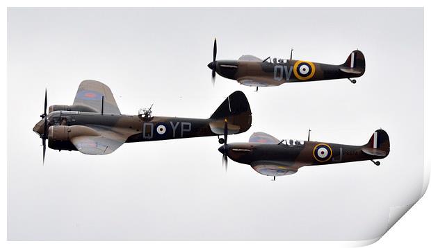  blenhiem with fighter escort Print by Andy Stringer