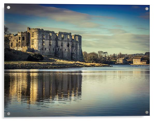  Carew Castle and Tidal Mill Acrylic by Meurig Pembrokeshire
