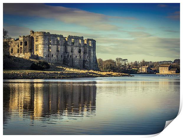  Carew Castle and Tidal Mill Print by Meurig Pembrokeshire