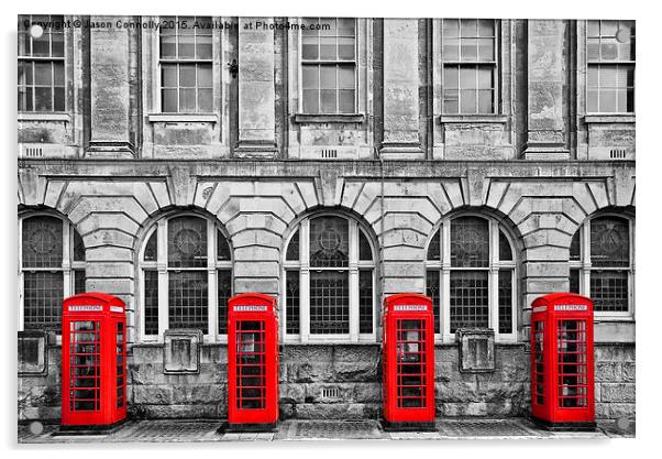  Red Telephone Boxes Acrylic by Jason Connolly