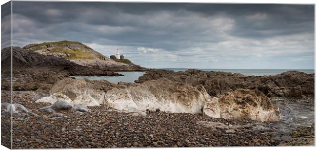  Bracelet Bay and Mumbles lighthouse Canvas Print by Leighton Collins