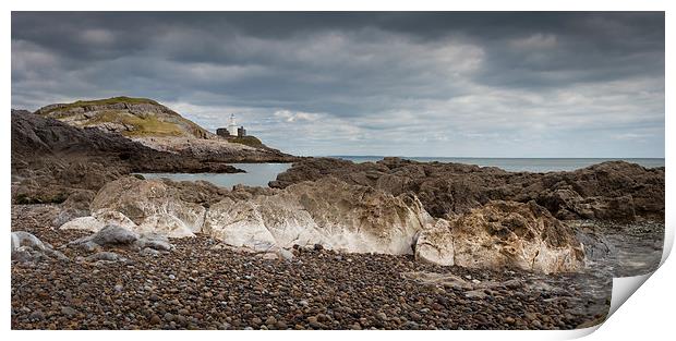  Bracelet Bay and Mumbles lighthouse Print by Leighton Collins