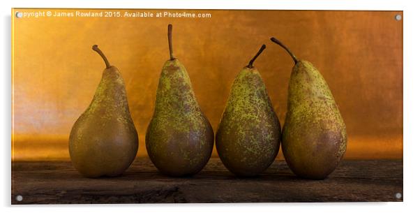 The Four Pears Acrylic by James Rowland