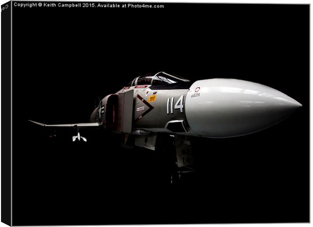  F-4J Phantom II at Duxford. Canvas Print by Keith Campbell