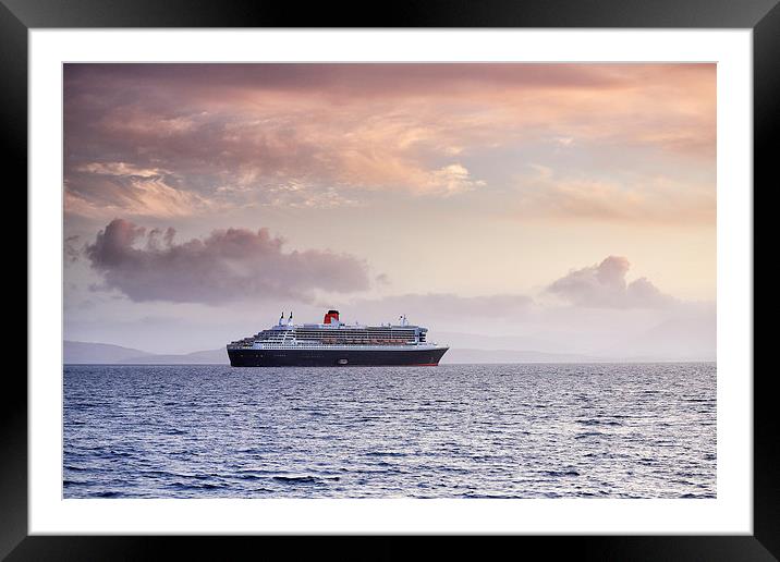  RMS Queen Mary 2 Framed Mounted Print by Grant Glendinning