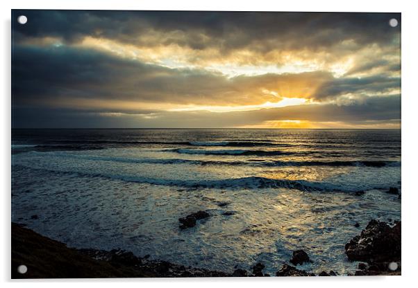  Freshwater West Sunset Acrylic by Meurig Pembrokeshire