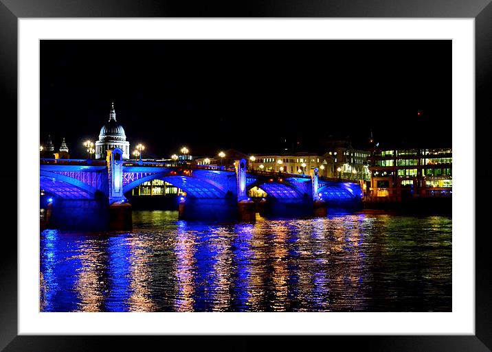  ST.PAUL'S CATHEDRAL BY NIGHT 1 Framed Mounted Print by radoslav rundic