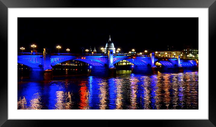  ST.PAUL'S CATHEDRAL BY NIGHT 2 Framed Mounted Print by radoslav rundic