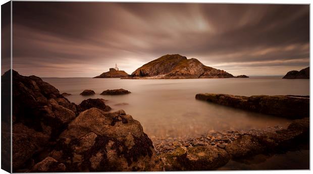  Mumbles lighthouse Canvas Print by Leighton Collins