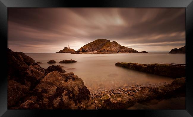  Mumbles lighthouse Framed Print by Leighton Collins