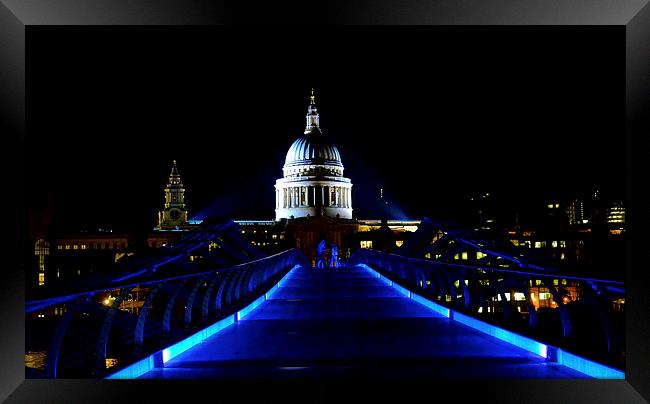  ST. PAUL'S CATHEDRAL BY THE NIGHT 3 Framed Print by radoslav rundic