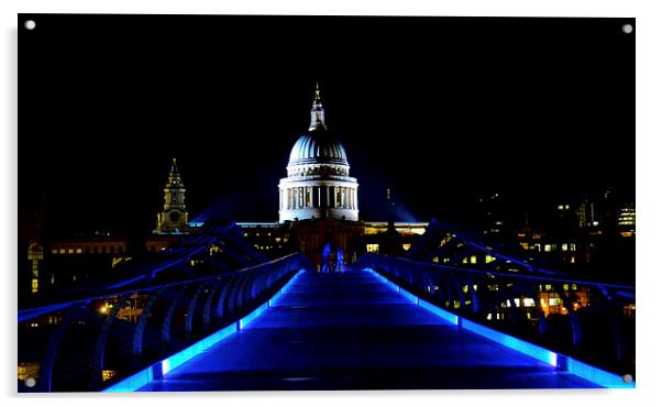  ST. PAUL'S CATHEDRAL BY THE NIGHT 3 Acrylic by radoslav rundic