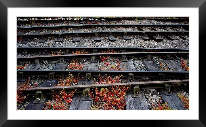  Train Tracks and sleepers Framed Mounted Print by Simon Alesbrook