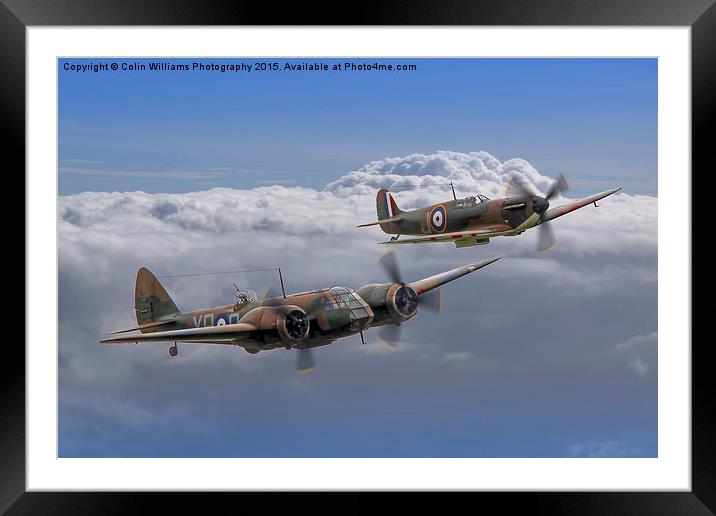  Spitfire And Blenheim Duxford  2015 - 3 Framed Mounted Print by Colin Williams Photography