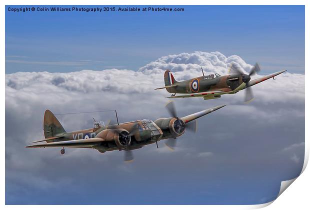  Spitfire And Blenheim Duxford  2015 - 3 Print by Colin Williams Photography