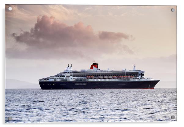  Queen Mary 2 Acrylic by Grant Glendinning