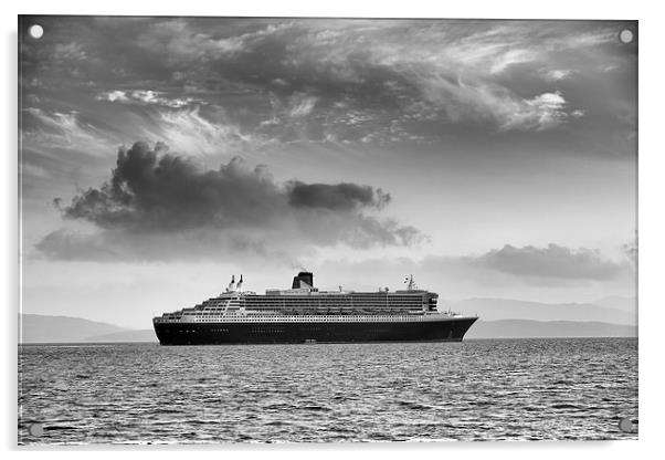 Queen Mary 2 Acrylic by Grant Glendinning