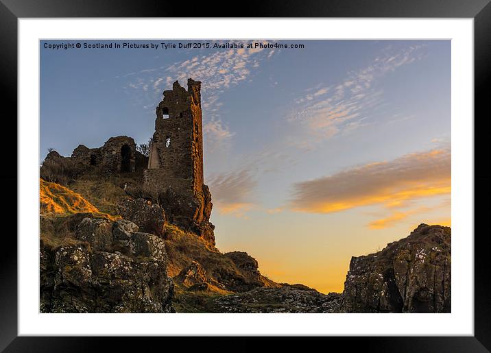  Sunset Over Dunure Castle Framed Mounted Print by Tylie Duff Photo Art