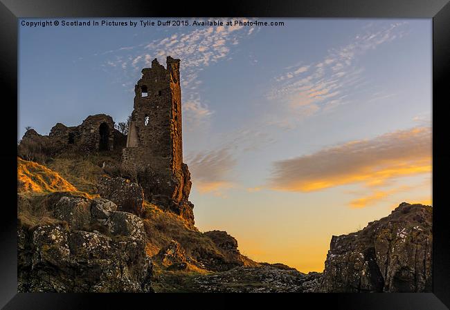  Sunset Over Dunure Castle Framed Print by Tylie Duff Photo Art