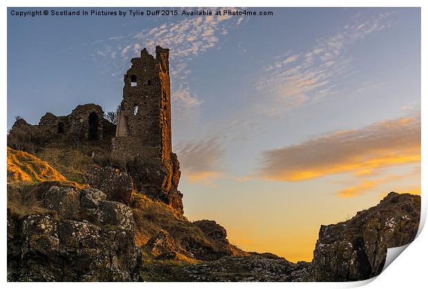  Sunset Over Dunure Castle Print by Tylie Duff Photo Art