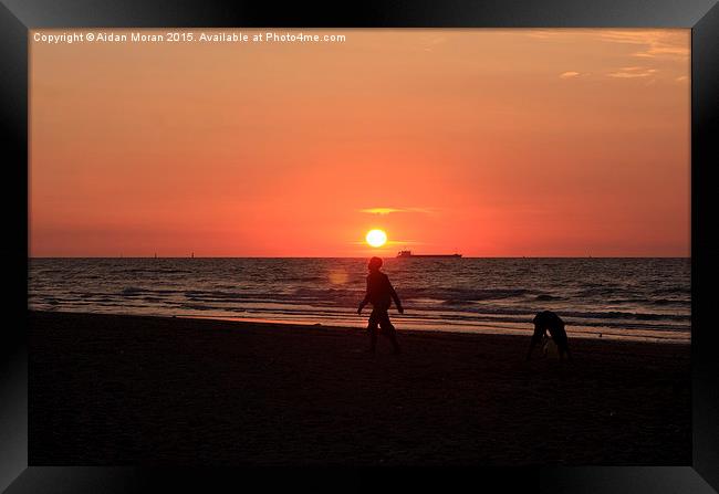  The Beach At Sunset  Framed Print by Aidan Moran