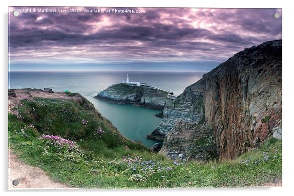 South Stack Lighthouse Acrylic by Matthew Train