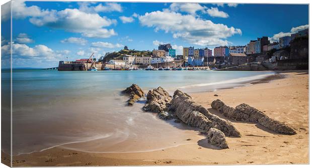  Tenby Harbour at High Tide Canvas Print by Meurig Pembrokeshire