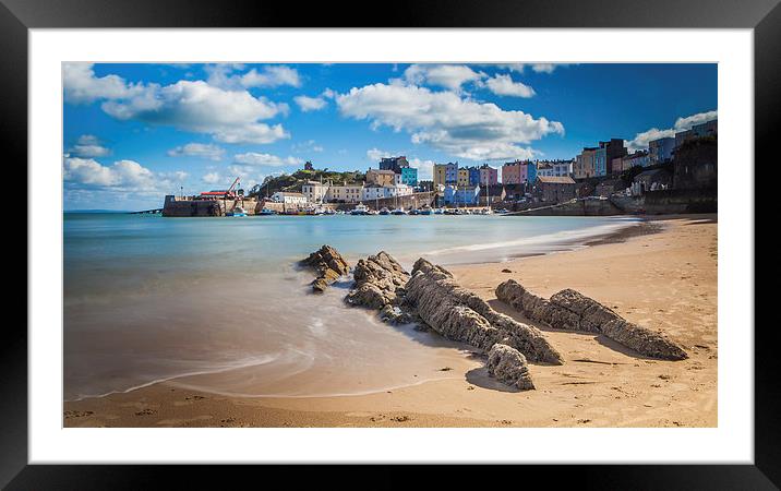  Tenby Harbour at High Tide Framed Mounted Print by Meurig Pembrokeshire