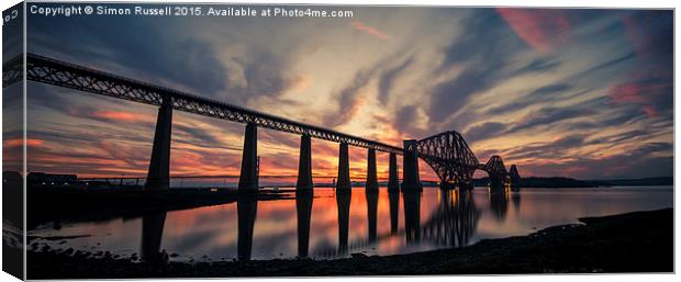  Forth Bridge Sunset Canvas Print by Simon Russell