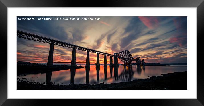  Forth Bridge Sunset Framed Mounted Print by Simon Russell