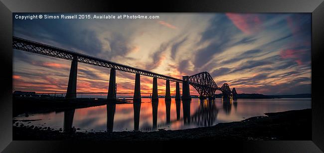  Forth Bridge Sunset Framed Print by Simon Russell