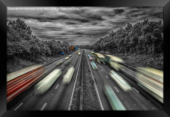 A Flash of Colour in the Rush Hour  Framed Print by mark sykes