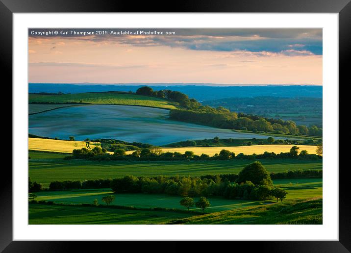 Wiltshire Landscape Framed Mounted Print by Karl Thompson