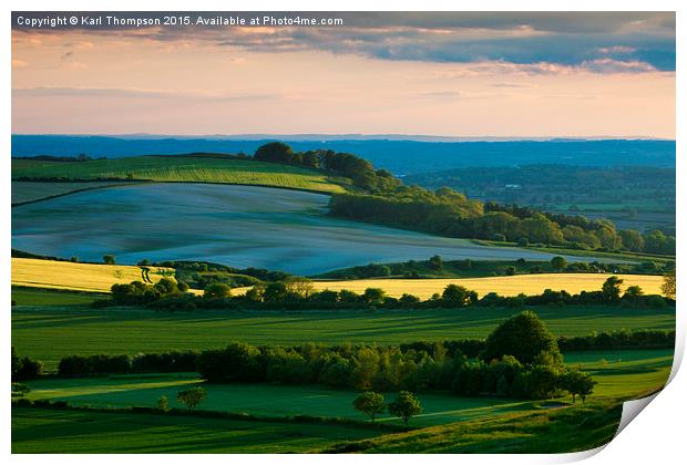 Wiltshire Landscape Print by Karl Thompson