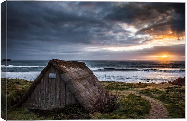  Freshwater West Seaweed Drying Hut Canvas Print by Meurig Pembrokeshire