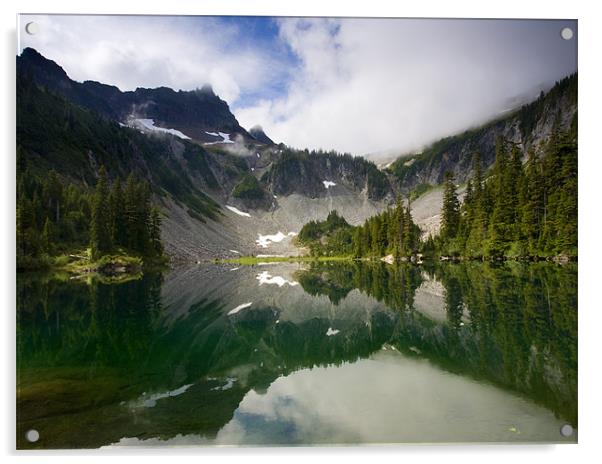 Snow LAke Reflected Acrylic by Mike Dawson